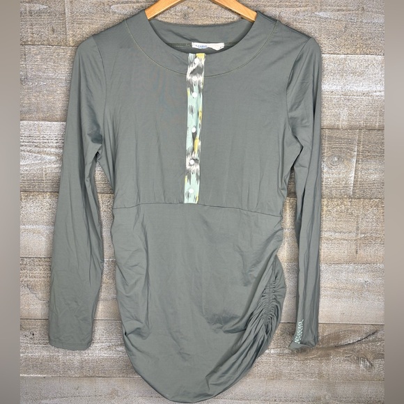 Carver Designs spandex button up surf shirt sun shirt large - Picture 1 of 5